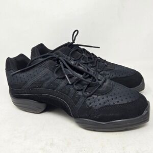 Capezio Rockit DS24 Black Mesh Suede Split Sole Dance Sneakers Womens 10